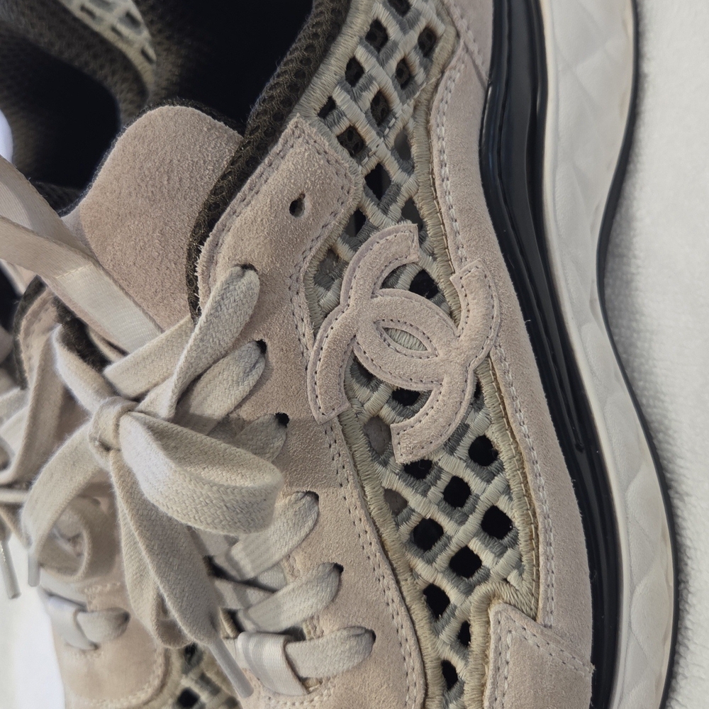 Chanel Beige Mesh Women's Sneakers